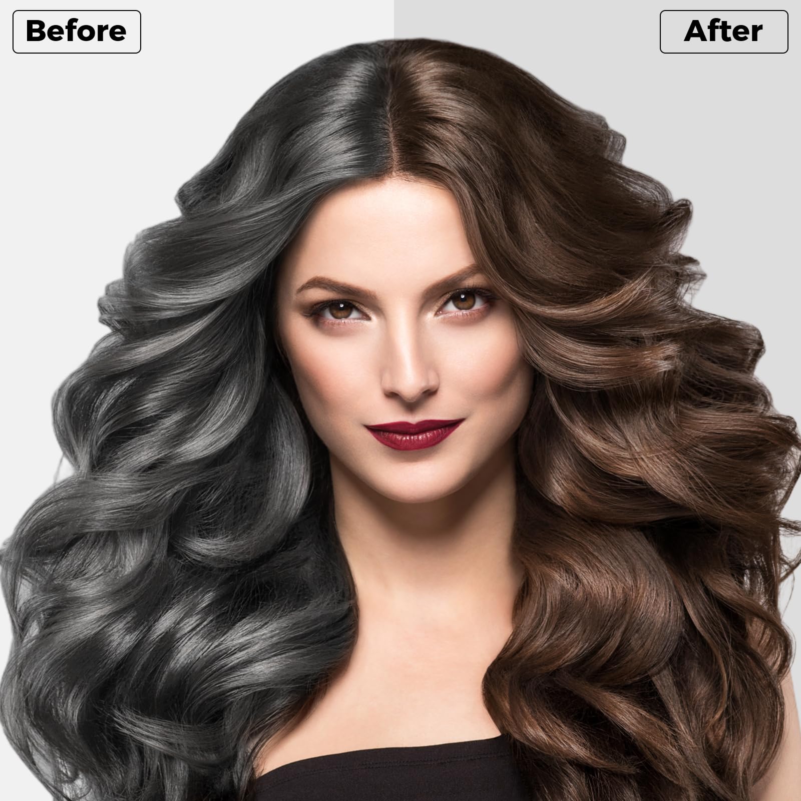 BELEZALIB Instant Dark Brown Hair Dye Shampoo for Women, Hair Color Shampoo for Gray Hair, 3 in 1-100% Gray Coverage - Natural Plant Ingredients, 16.9OZ/500ML